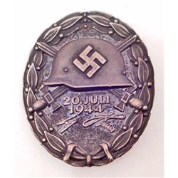 GERMAN NAZI BLACK JULY 20 1944 ADOLF HITLER WOUND BADGE