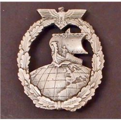 GERMAN NAZI  KRIEGSMARINE AUXILIARY CRUISER BADGE