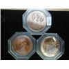 Image 1 : 3-1 1/2" BRONZE 1995 SPACE MEDALS APOLLO 11, 12,13