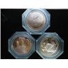 Image 2 : 3-1 1/2" BRONZE 1995 SPACE MEDALS APOLLO 11, 12,13