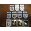 Image 1 : 11 CERTIFIED KENNEDY HALF DOLLARS SEE DESCRIPTION