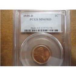 1935-D LINCOLN CENT PCGS MS65RD