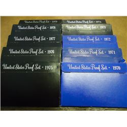 DECADE RUN OF 1970'S US PROOF SETS 1970-1979