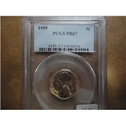 1959 JEFFERSON NICKEL PCGS PR67