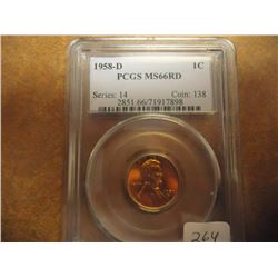 1958-D LINCOLN CENT PCGS MS66RD