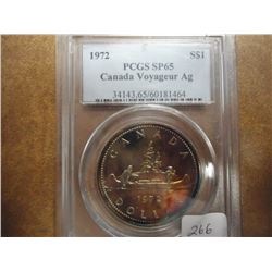 1972 CANADA VOYAGER SILVER DOLLAR PCGS SP65