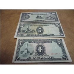 1,5 & 10 PESOS WWII JAPANESE/PHILIPINNES INVASION
