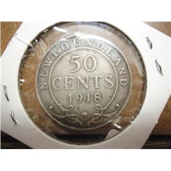 1918-C NEWFOUNDLAND SILVER 50 CENTS
