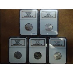 ALL 5-2005-P SMS US 50 STATE QUARTERS  NGC MS67'S