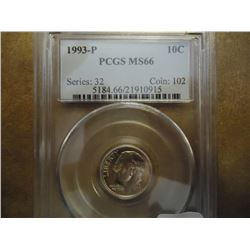 1993-P ROOSEVELT DIME PCGS MS66