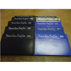 DECADE RUN OF 1970'S US PROOF SETS 1970-1979