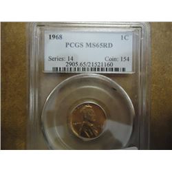 1968 LINCOLN CENT PCGS MS65RD