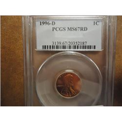 1996-D LINCOLN CENT PCGS MS67RD