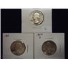 Image 1 : 1950,51 & 54-D WASHINGTON SILVER QUARTERS