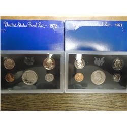 1971 & 1972 US PROOF SETS (WITH BOXES)