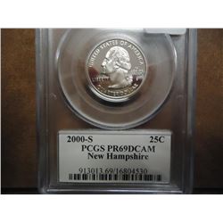 2000-S NEW HAMPSHIRE QUARTER PCGS PR69 DCAM