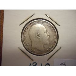 1910 GREAT BRITAIN SILVER SHILLING