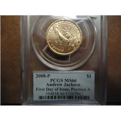 2008-P JACKSON DOLLAR PCGS MS66 POS. A