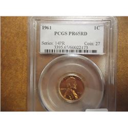 1961 LINCOLN CENT PCGS PR65RD