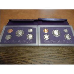 1990 & 1992 US PROOF SETS (WITH BOXES)