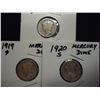 Image 1 : 1918-S,19-S & 20-S MERCURY DIMES