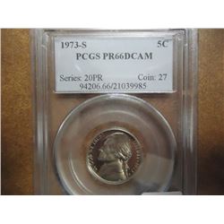 1973-S JEFFERSON NICKEL PCGS PR66 DCAM
