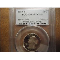 1983-S WASHINGTON QUARTER PCGS PR69 DCAM