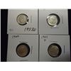 Image 1 : 1958-D,59-D,60 & 63 SILVER ROOSEVELT DIMES