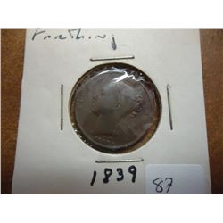 1839 ENGLISH FARTHING