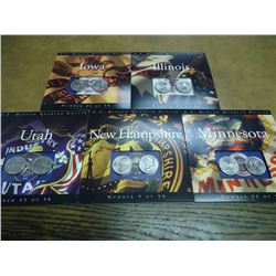 5 ASSORTED 50 STATE QUARTER P & D UNC SETS