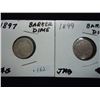 Image 1 : 1897 & 1899 BARBER DIMES