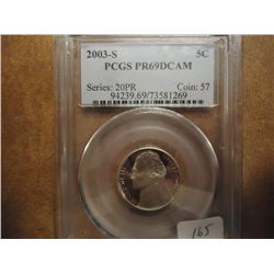 2003-S JEFFERSON NICKEL PCGS PR69 DCAM