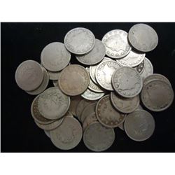 ROLL OF 40 ASSORTED LIBERTY "V" NICKELS