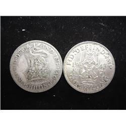 1932 & 1943 GREAT BRITAIN SILVER SHILLINGS