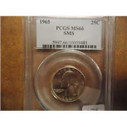 1965 SMS WASHINGTON QUARTER PCGS MS66