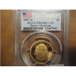 2007-S MADISON DOLLAR PCGS PR69 DCAM FIRST STRIKE