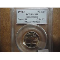 1999-D PENNSYLVANIA QUARTER PCGS MS66
