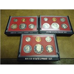 1980,81 & 82 US PROOF SETS WITH BOXES