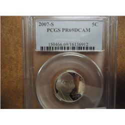 2007-S JEFFERSON NICKEL PCGS PR69 DCAM