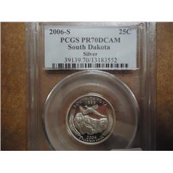 2006-S SILVER SOUTH DAKOTA QUARTER PCGS PR70 DCAM