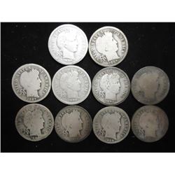 10 ASSORTED BARBER DIMES
