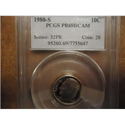 1980-S ROOSEVELT DIME PCGS PR69 DCAM