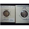 Image 1 : 1929 & 1940-C NEWFOUNDLAND SILVER 5 CENTS