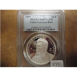 1997 CUBA 10 PESOS PCGS PR65 DCAM