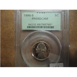 1996-S JEFFERSON NICKEL PCGS PR69 DCAM