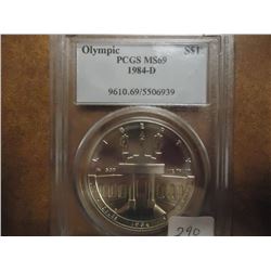 1984-D OLYMPIC SILVER DOLLAR PCGS MS69