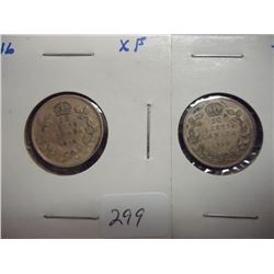 1916 AND 1930 CANADA SILVER 10 CENTS