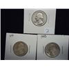 Image 1 : 1941,42 & 43 WASHINGTON SILVER QUARTERS