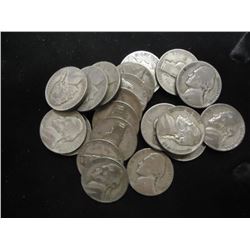 20 ASSORTED 35% SILVER JEFFERSON WAR NICKELS