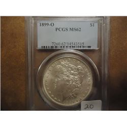 1899-O MORGAN SILVER DOLLAR PCGS MS62